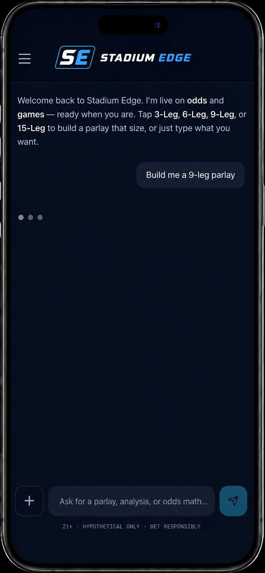 Stadium Edge AI assistant screen